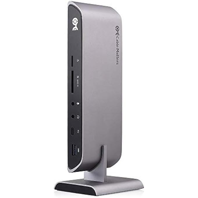 rayihni USB C DOCK FOR WINDOWS - DUAL 4K HDMI, 80W CHARGING, UHS-II SD CARD SLOT, 10GBPS USB-A/USB-C GIGABIT ETHERNET - THUNDERBOLT 4 / USB4 / THUNDERBOLT 3 PORT COMPATIBLE USB C DOCKING STATION - Image 1