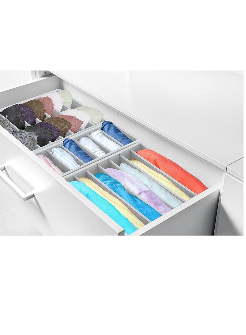 4 Pack Sock Underwear Drawer Organizer Dividers 45 Cell Foldable Fabric Dresser Closet Organizers and Storage Bins for Clothing Baby Clothes Bra Panty Scarf Ties - Image 2