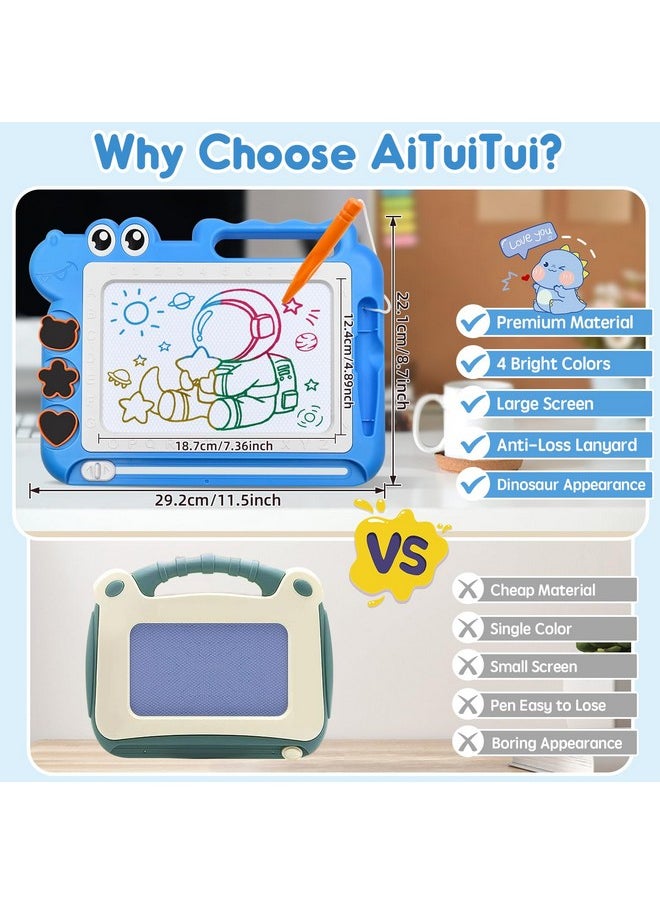 AiTuiTui - Magnetic Drawing Board Toddler Toys Gift For 2 3 Year Old Girls Boys Sketch Writing Doodle Pad Age 2 4 Travel Games Educational Learning Kids Toys For Toddlers Birthday (Blue) - Image 1