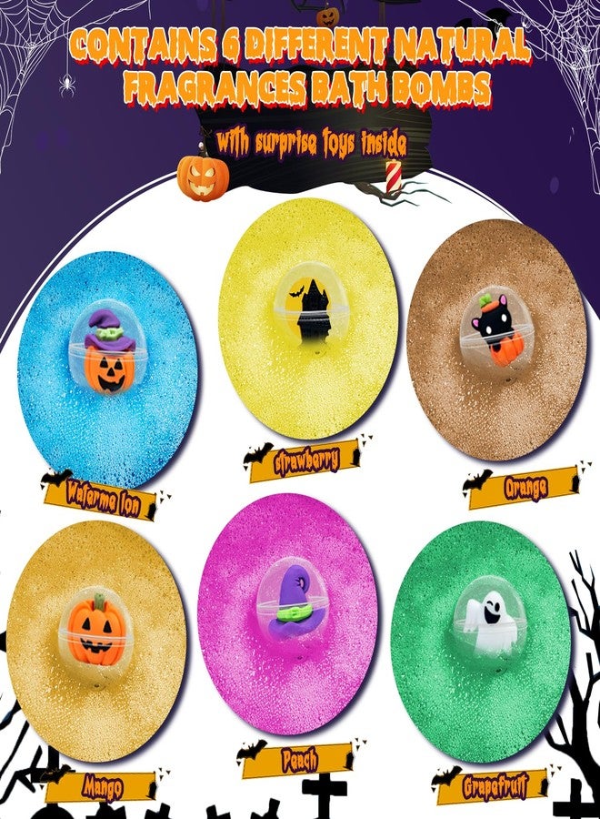 NEWFEIFAN Halloween Bath Bombs for Kids, Boo Basket Stuffers for Women, Set of 6 Organic with Surprise Toys Inside, Gentle Formula Creates Rainbow Bubbles, Perfect Birthday Gifts for Children Girls Boys - Image 5