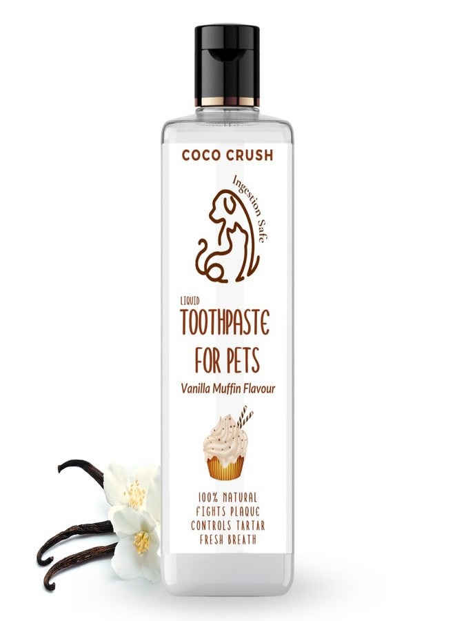 Coco Crush Toothpaste for Pets with Coconut Oil | Edible Vanilla Muffin Flavor | Fights Plaque, Tartar & Freshens Breath |100% Natural & Safe for Dogs & Cats (100ML) - Image 1