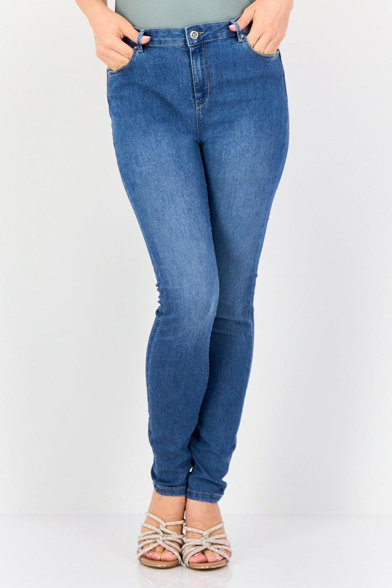 Only x JDY Women Regular Fit Washed Stretchable Denim Jeans, Light Blue - Image 1