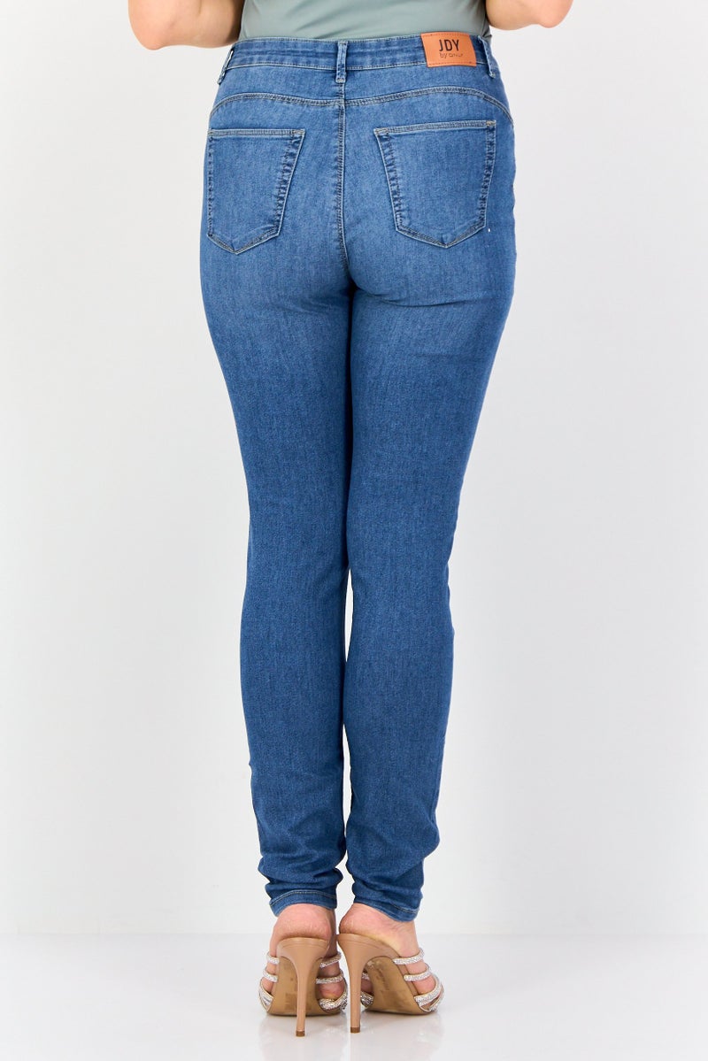 Only x JDY Women Regular Fit Washed Stretchable Denim Jeans, Light Blue - Image 2