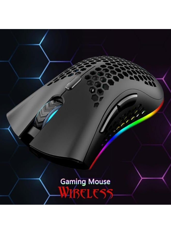 erorex Wireless Game Mouse,2.4G Portable Computer Mouse,6 Programmed Buttons,Rechargeable Mouse with RGB Light,Gaming Mouse for Ergonomic,Wireless Mouse 400MA Lithium Battery - Image 5