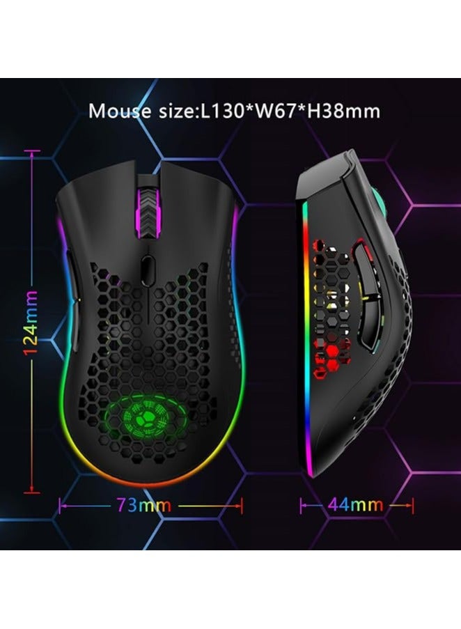 erorex Wireless Game Mouse,2.4G Portable Computer Mouse,6 Programmed Buttons,Rechargeable Mouse with RGB Light,Gaming Mouse for Ergonomic,Wireless Mouse 400MA Lithium Battery - Image 2