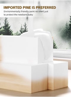Soft Touch Wodden Baby Crib Multifunctional Baby Bed Baby Cot with Mosquito Net Wood Baby Bedside Crib with Wheels  - Image 4