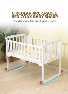 Soft Touch Wodden Baby Crib Multifunctional Baby Bed Baby Cot with Mosquito Net Wood Baby Bedside Crib with Wheels  - Image 5