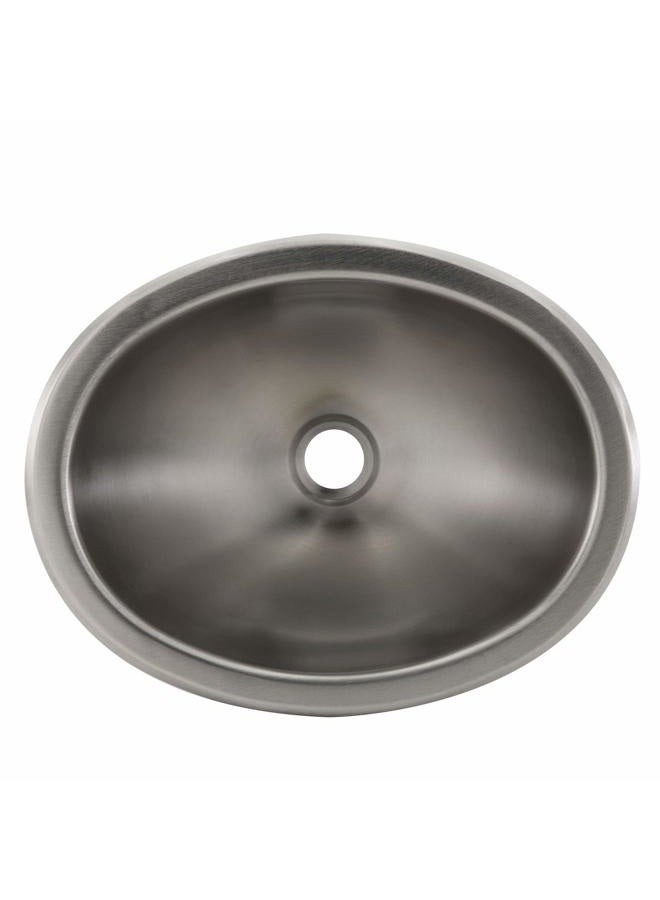 RecPro RV 10" x 13" Stainless Steel Oval Sink | Single Bowl | 1.5 Drain Hole (No Faucet) - Image 2