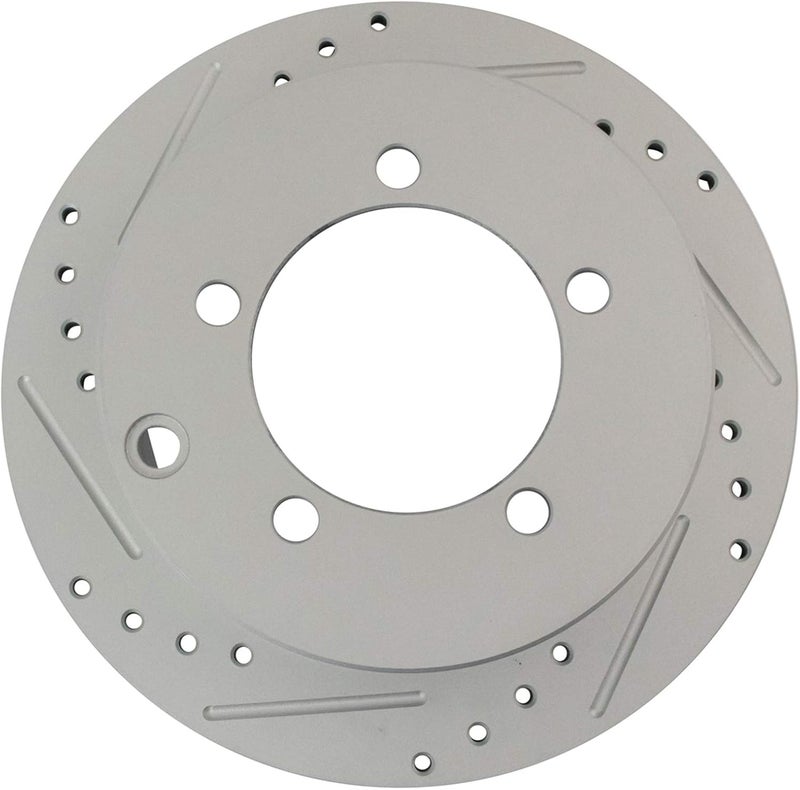 TRQ Performance Brake Rotor Drilled Slotted Rear Coated Pair for Mitsubishi - Image 5