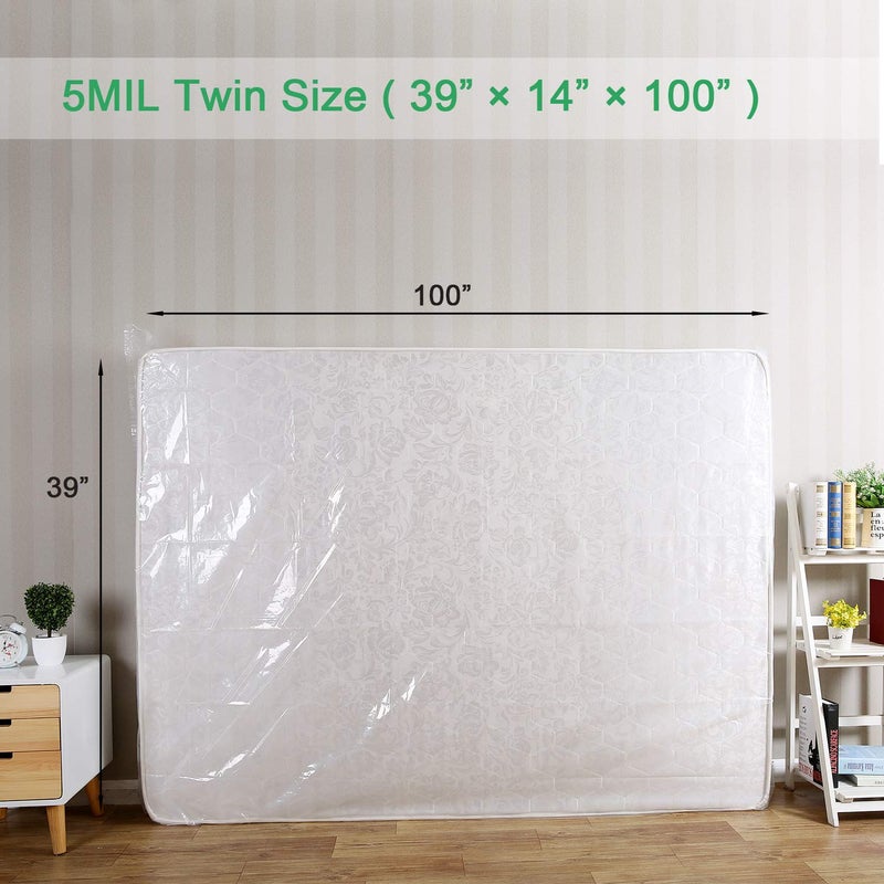 Lauliven 2-Pack Mattress Bag for Moving - Twin Size Mattress Storage Bag - 5 Mil Heavy Duty - Extra Thick Mattress Cover Protection - 39 x 100 Inch - Image 4