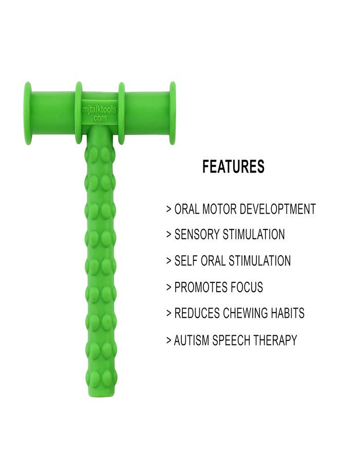 MJ Talk Tools ® Chewy Tube T-Tube - Oral Motor, Sensory Chewing Aid for Autism, Speech Delay & Eating Support (Green, 1 Count) - Image 4