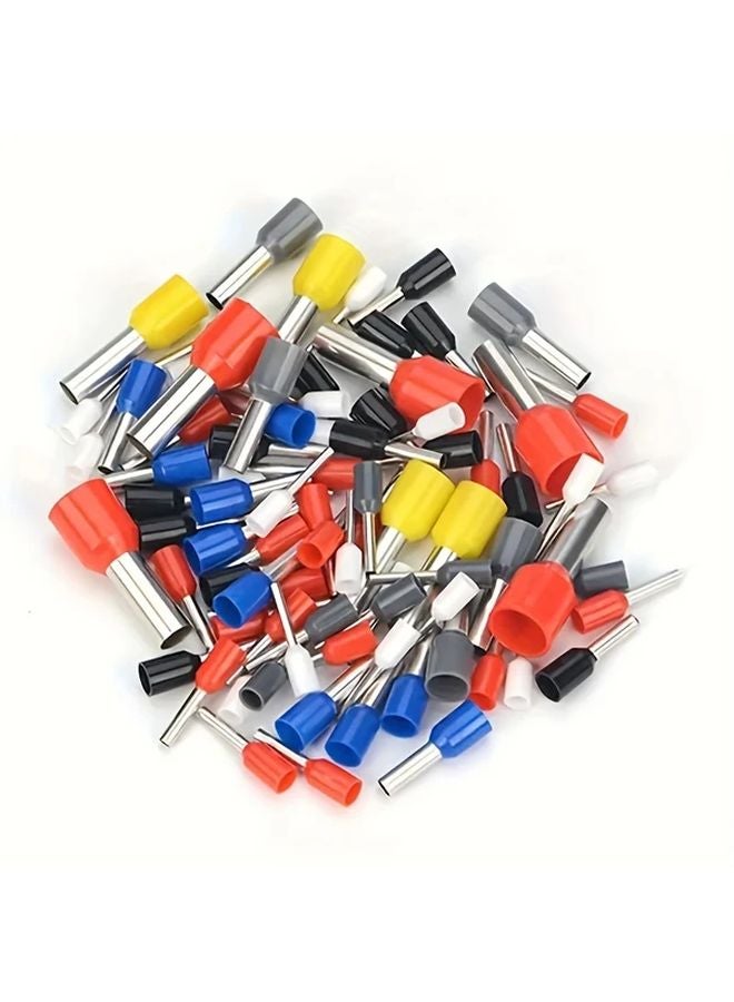 100 قطعة موصل طرفي من نوع الأنبوب النحاسي E10 12 بألوان متنوعة (أحمر، أصفر، أزرق، رمادي) - Image 2