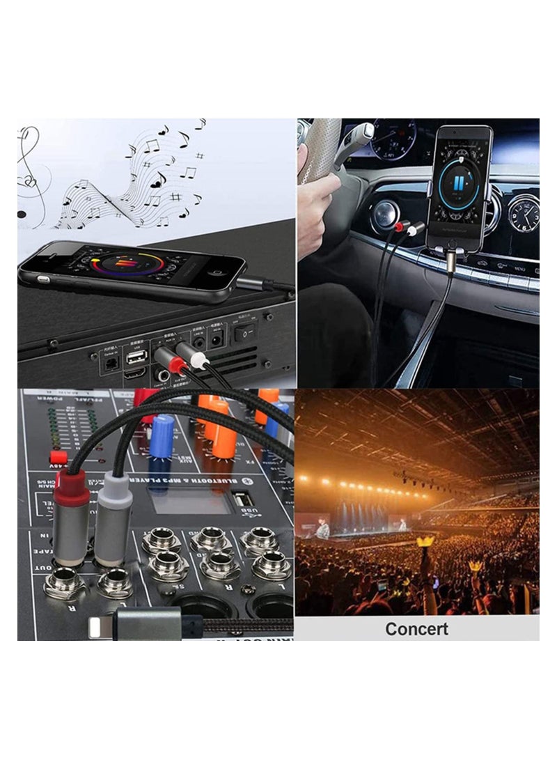 SYOSI Audio Aux Cable 2-Male Stereo Y Splitter Adapter Audio Stereo Aux Cord Compatible with Phone Pad Pod for Car Amplifier Theater Speaker DJ Controller - Image 5