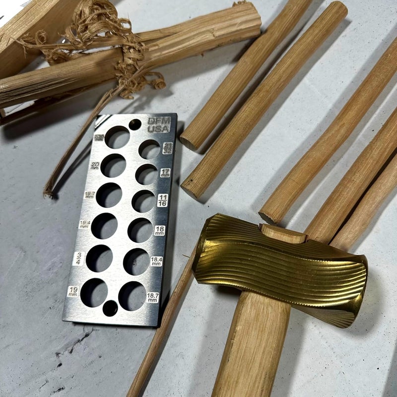 DFM Tool Works Doweling Tool - Premium Dowel Maker Tool, Versatile Dowel Plate, High-Grade A2 Steel for Woodworking, Made in USA (Large 12 Holes English Metric) - Image 1