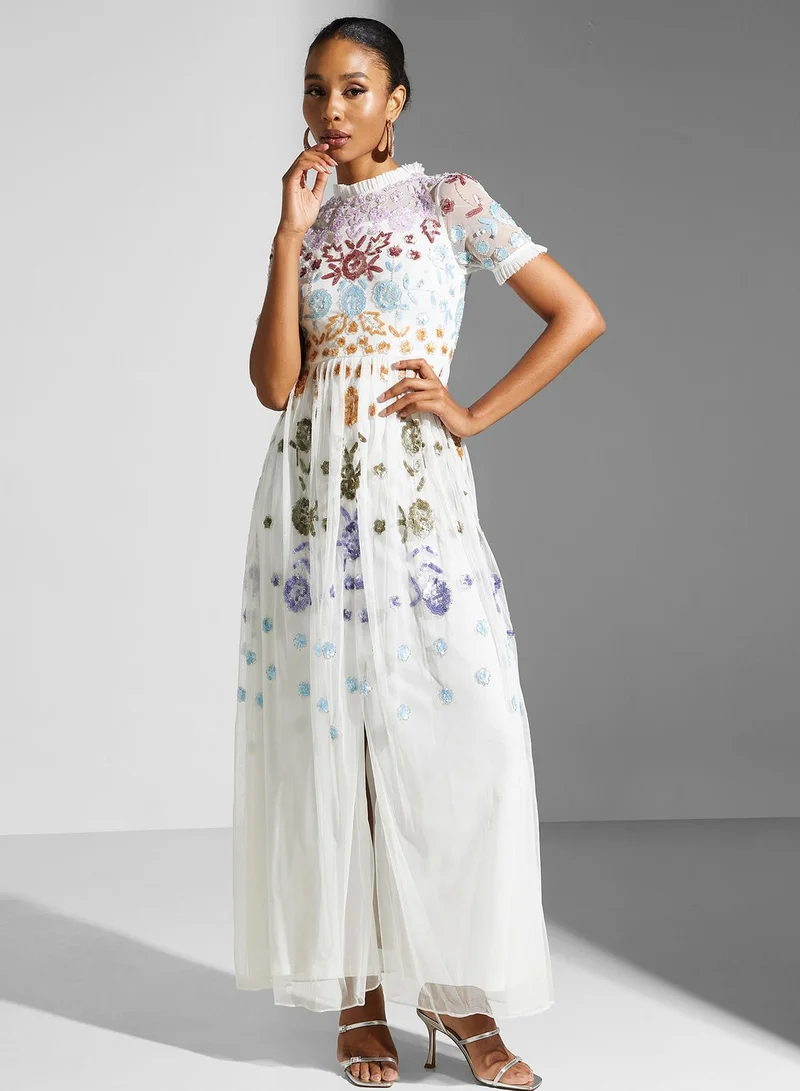 Frock and Frill Embellished Tiered Dress