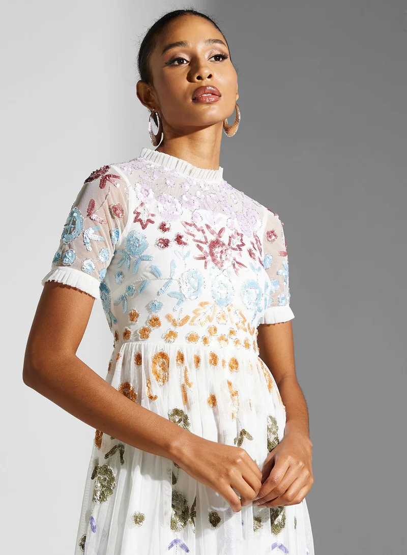 Frock and Frill Embellished Tiered Dress