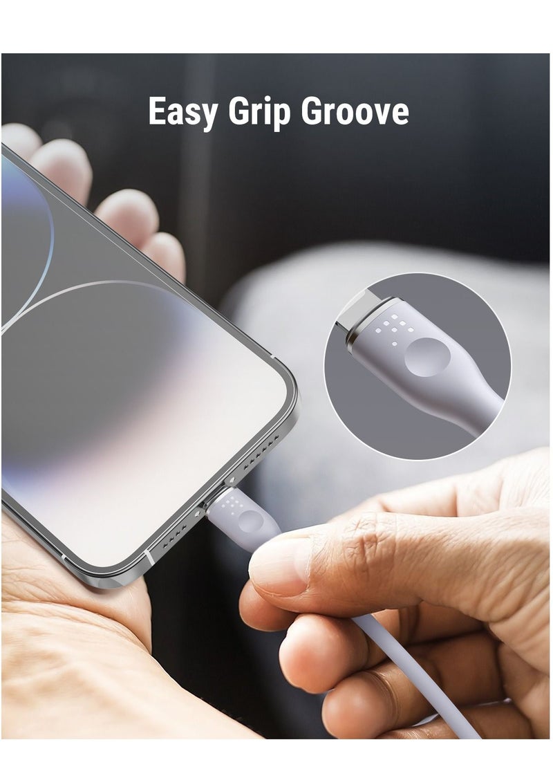 VOLTME - 60W Powerlink Moss USB-C to Lightning Cable (1.2m) for iPhone 14/13/12 Pro Max, 12/11 Pro, X/XS/XR, 8 Plus | 3A Zinc-Alloy Connector | Supports Power Delivery for Fast Charging and Data Transfer | Durable Design for Enhanced Longevity and Performance- Grey - Image 1