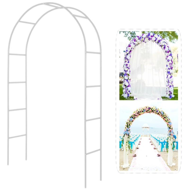 LeJoy Garden Metal Pergola Arbor,Wedding Arch 4.6 Feet Wide x 7.9 Feet High,Assemble Freely Lightweight Wide Wedding Garden Arbor Bridal Party Decoration White - Image 1