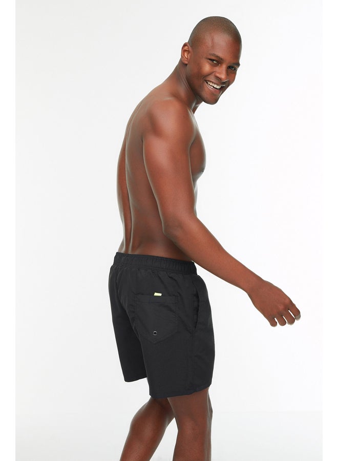 trendyol Black Men's Basic Standard Size Swimsuit Sea Shorts - Image 2