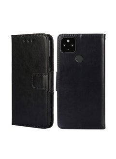 HuHa Case Cover For For Google Pixel 5 XL 5G / Pixel 4A 5G Crystal Texture Leather Phone Case(Black) 