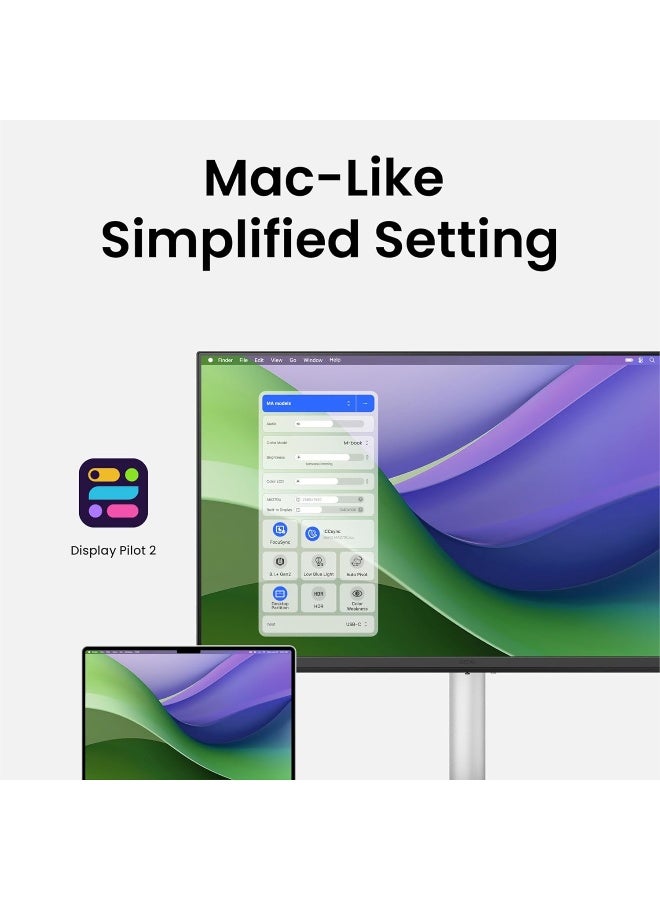 BenQ 32 inch 4K 3840x2160 Monitor for MacBook Pro/Air, Dual USB-C, 90W Power Delivery, Mac Color Match, USB Hub, Brightness & Volume Control on Mac, Height & Tilt Adjustable Stand MA320U silver - Image 2