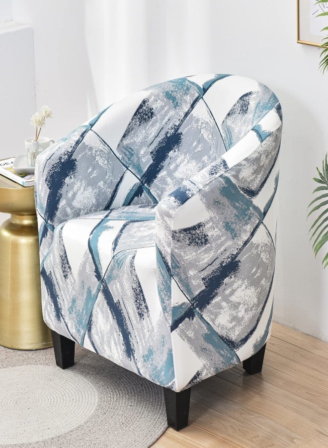MIFXIN Club Chair Slipcover Stretch Tub Chair Cover 1 Piece Spandex Soft Armchair Slip Cover Removable Washable Arm Chair Couch Sofa Furniture Protector for Living Room Hotel (Blue Gray) - Image 3