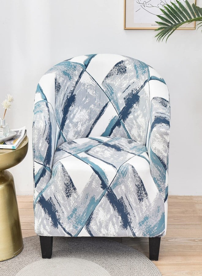 MIFXIN Club Chair Slipcover Stretch Tub Chair Cover 1 Piece Spandex Soft Armchair Slip Cover Removable Washable Arm Chair Couch Sofa Furniture Protector for Living Room Hotel (Blue Gray) - Image 2