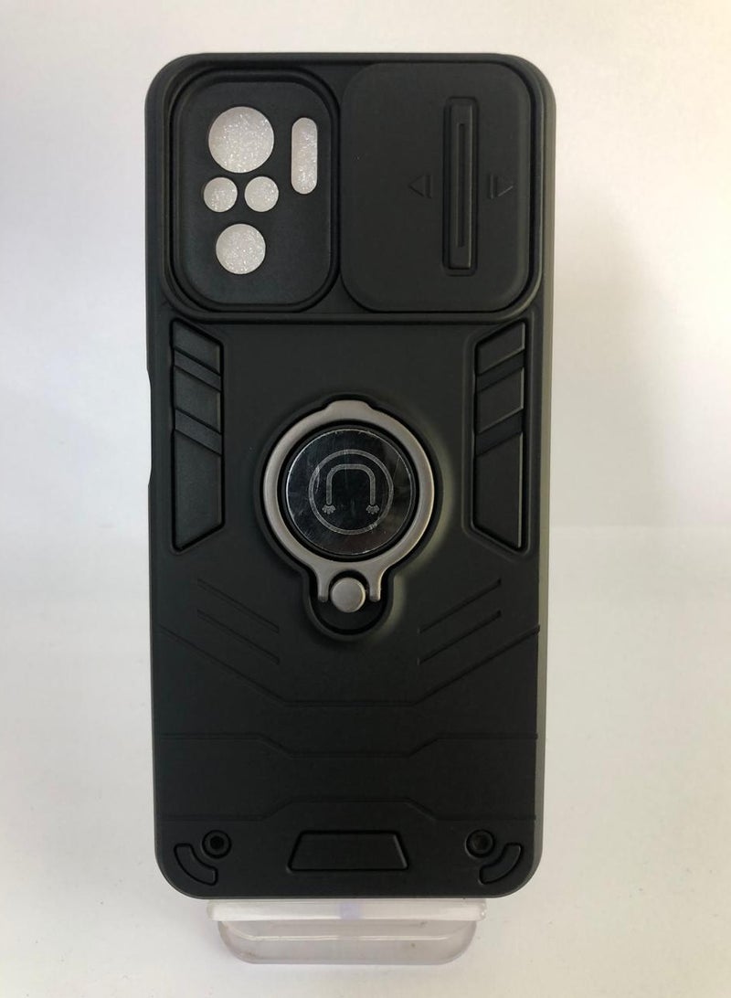 GOLDEN MASK For Xiaomi Redmi Note 10 4G/Redmi Note 10S Armored Window Bracket Camera Shield Cover Camera Lend Protection With Ringe (Black) - Image 1