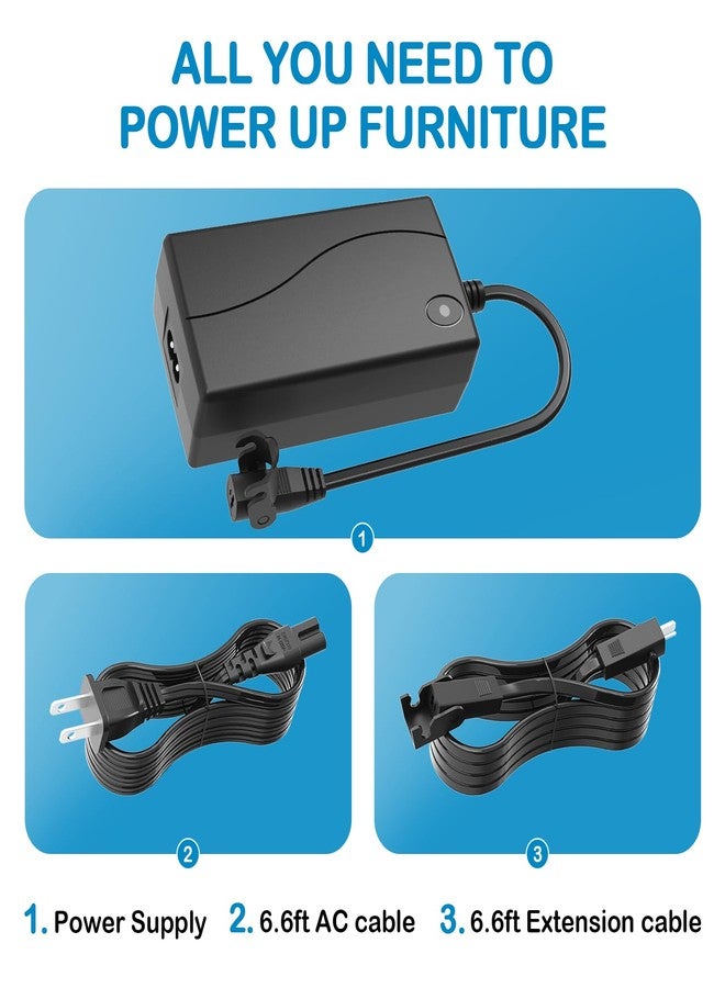 MineCtrl Power Recliner Power Supply, Model ZB-H290020-A Universal AC/DC Adapter, 29V 2A Transformer 2-pin Connector, Recliner Replacement Parts for Lazyboy Limoss Okin - Image 4