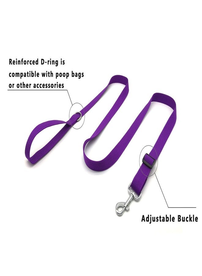 MANDAO 6FT/ 10FT Adjustable Dog Leash, Nylon Dog Leashes for Medium Large Dogs (6FT, Purple) - Image 3