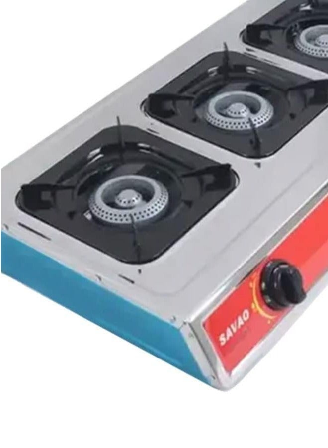 Large 3-burner gas stove with self-ignition feature - Image 4