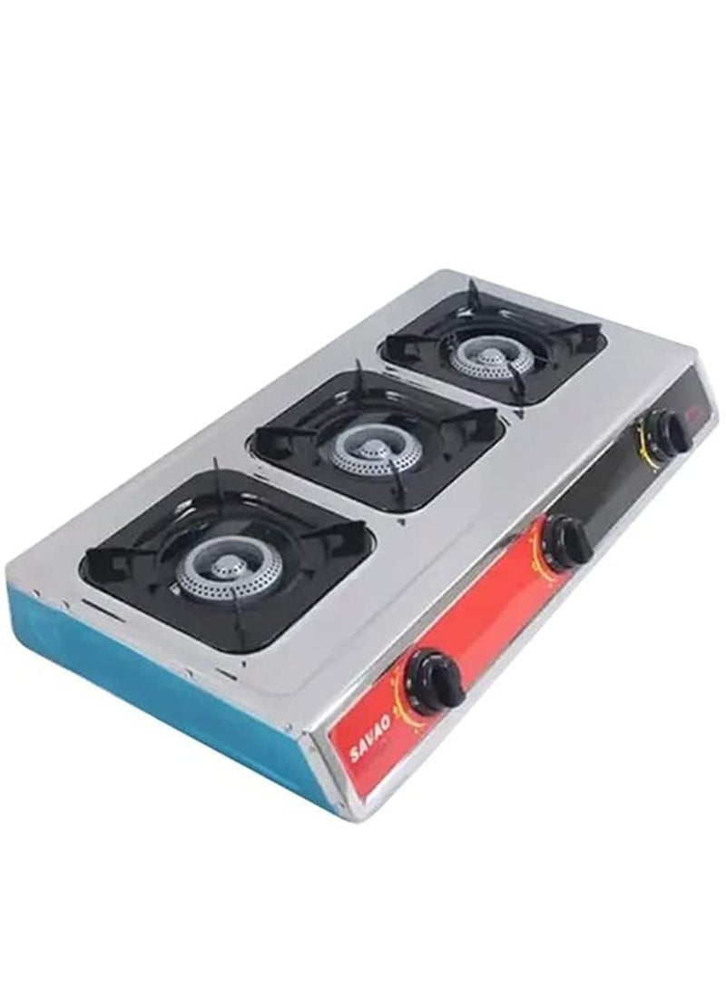 Large 3-burner gas stove with self-ignition feature - Image 2