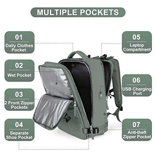 coofay Large Travel Backpack For Women Men Airline Approved Carry On Backpack Flight Approved Waterproof Sports Luggage Backpack Casual Daypack Small Hiking Backpack - Image 5