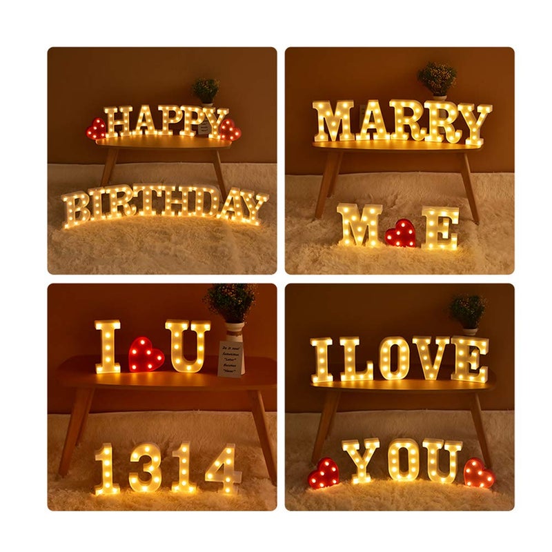ODISTAR LED Light Up Marquee Letters, Battery Powered Sign Letter 26 Alphabet with Lights for Wedding Engagement Birthday Party Table Decoration bar Christmas Night Home,9â€™â€™, White (S) - Image 4