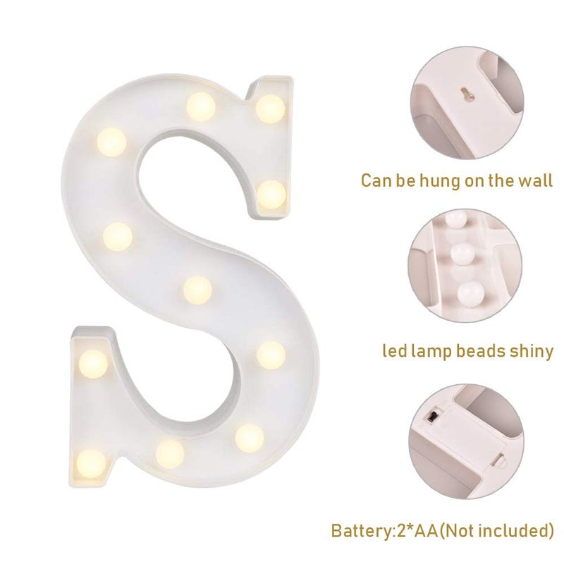 ODISTAR LED Light Up Marquee Letters, Battery Powered Sign Letter 26 Alphabet with Lights for Wedding Engagement Birthday Party Table Decoration bar Christmas Night Home,9â€™â€™, White (S) - Image 2