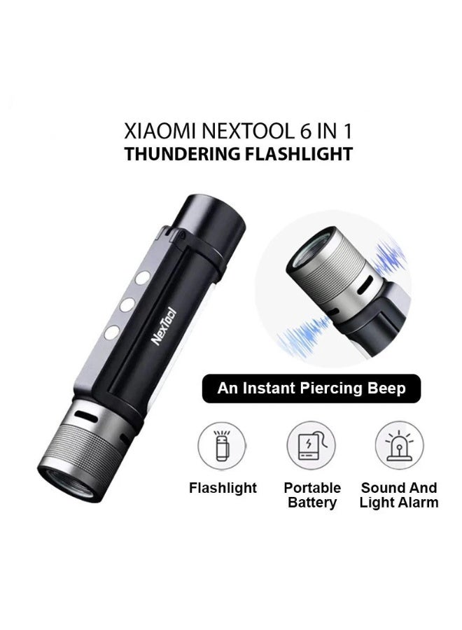 Nextool Mi 6-in-1 Rechargeable LED Torchlight Flashlight 1000 Lumens IPX4 Waterproof Emergency Alarm Magnetic Camping Work Light USB Rechargeable Outdoor Hiking Car Emergency Lantern NE20030 NE20170 - Image 2