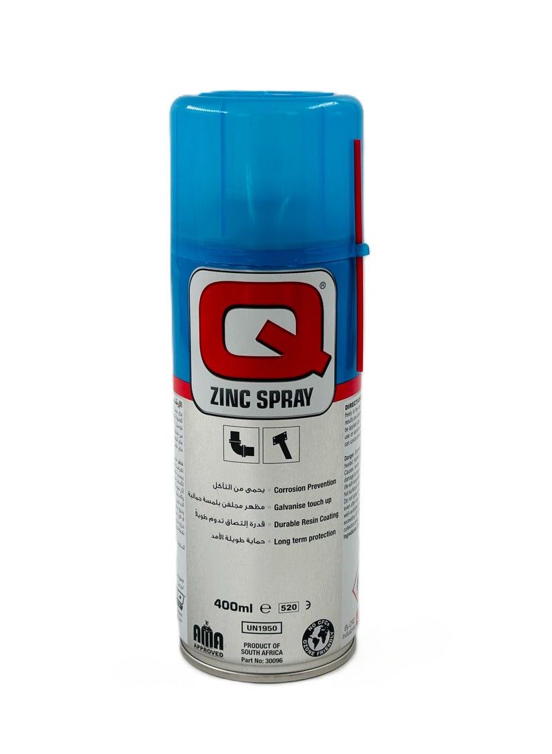 بخاخ الزنك Q Oil – طلاء مقاوم للتآكل بلمسة معدنية (400 مل)
