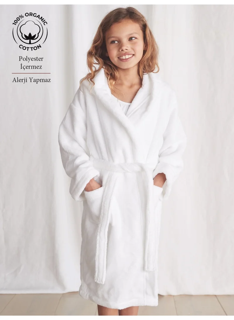 Caqqa 10-12-14 Years Old Hooded Cotton Towel Bathrobe