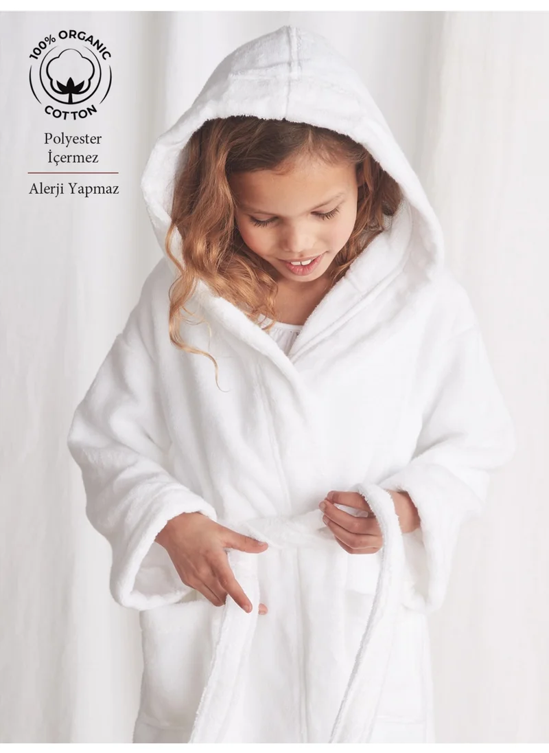 Caqqa 10-12-14 Years Old Hooded Cotton Towel Bathrobe