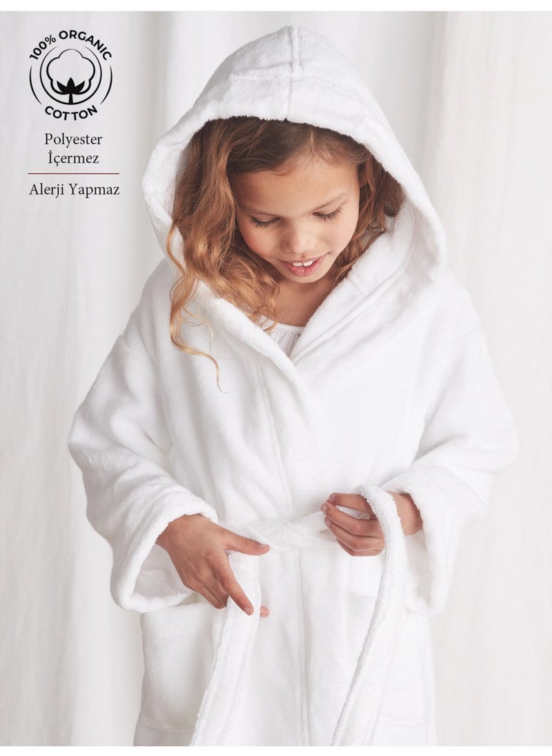 Caqqa قميص استحمام قطن مع غطاء رأس للأعمار 10-12-14 سنة  - Image 2