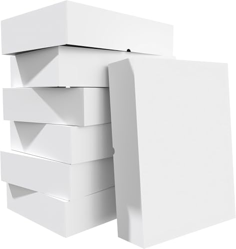 ANSSDO 12 Packs Extra Large Gift Boxes with Lids for Presents, 17x11x4 Inch White Clothing Boxes for Wrapping Gifts, Blanket, Robes, Shirts, Sweater, XL Cardboard White Boxes Bulk for Christmas, Birthday - Cajas Para Regalos - Image 1