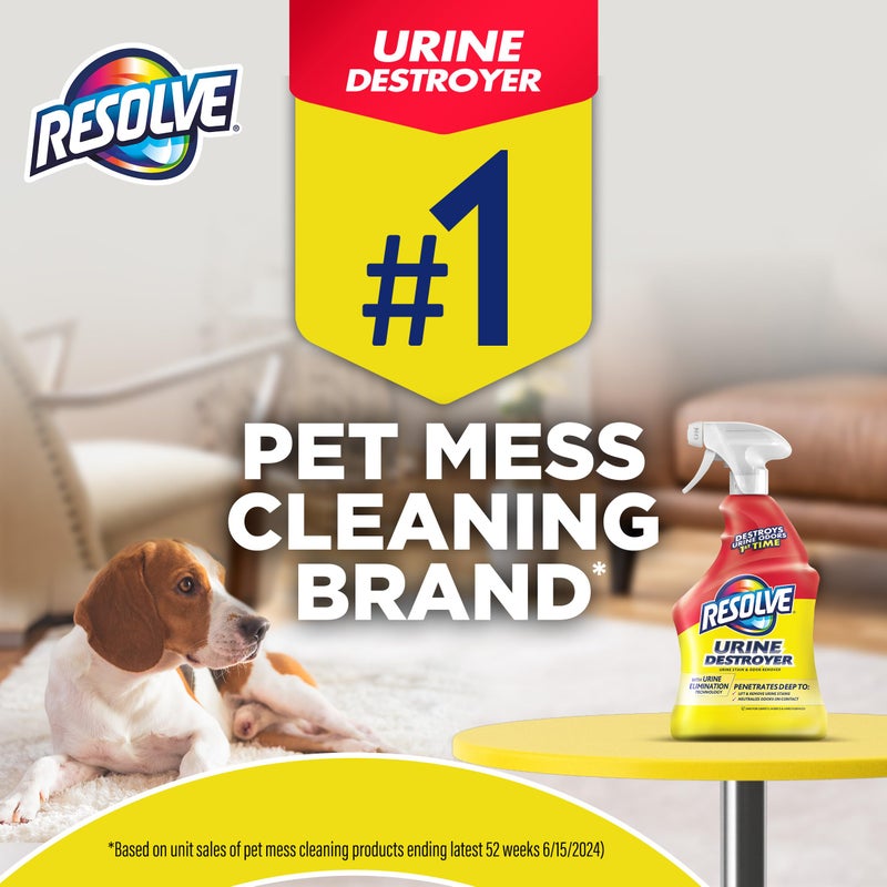 Resolve Urine Destroyer Spray - Pet Stain and Odor Remover, Carpet Cleaner Solution for Cat and Dog Urine, 32 Fl Oz - Image 2