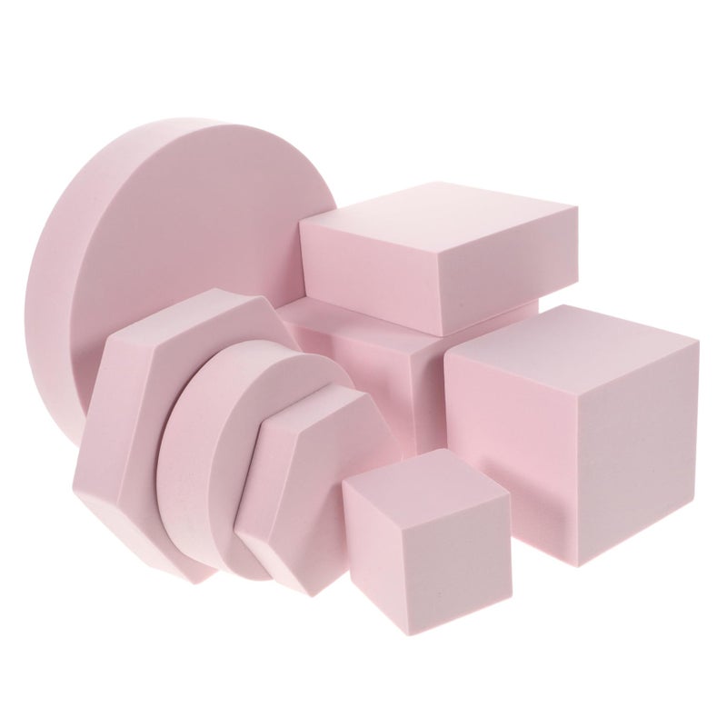 Sky Blue Geometry Cube Photo Props 8Pcs for Jewelry Cosmetics Makeup Photography Studio Display - Image 2