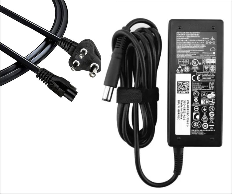 Maxelon 65W Laptop Adapter/Charger for Dell19.5V-3.34Amp 7.4mm Big Pin- Black (with Power Cable) - Image 1