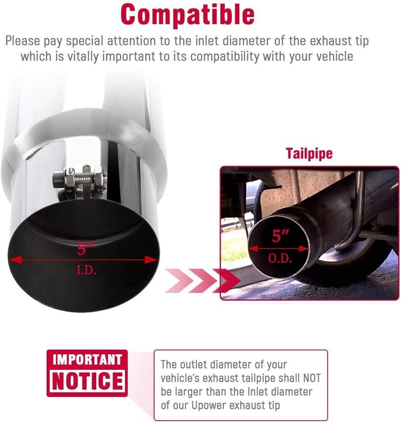Upower Diesel Exhaust Tip - Stainless Steel Bolt-On - Image 2