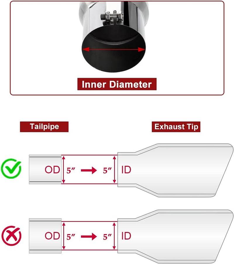 Upower Diesel Exhaust Tip - Stainless Steel Bolt-On - Image 3