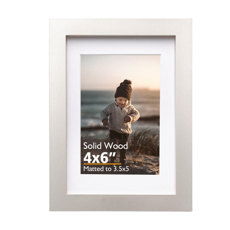 KINLINK 11x14 Picture Frame Light Grey Solid Wood Frame with Acrylic Plexiglass for Pictures 5x78x10 with Mat or 11x14 without MatTabletop and Wall Mounting Display Photo Frame 1 Pack