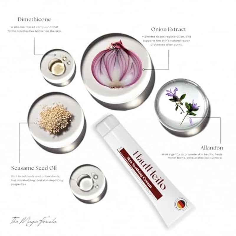 HautHeilo Soothing & Repair Cream – Deep Moisturizing & Skin Healing | Reduces Scars, Blemishes & Irritation | Nourishes & Restores Skin Health | Suitable for Sensitive Skin - Image 2