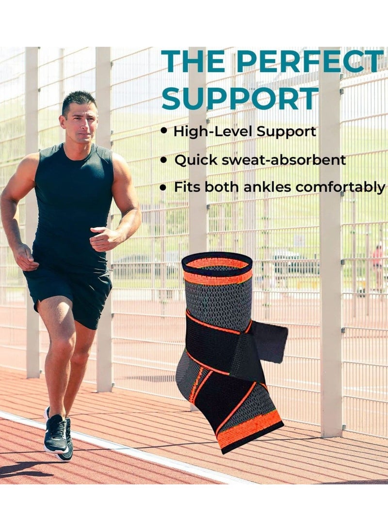 Exceed Ankle Foot Support Wrap for Sprained Weak Ankles Ligament Damage Stabilization Achilles Tendonitis Plantar Fasciitis Heel Pain Relief Adjustable Brace Sleeve With Strap for Women Men  - Image 4