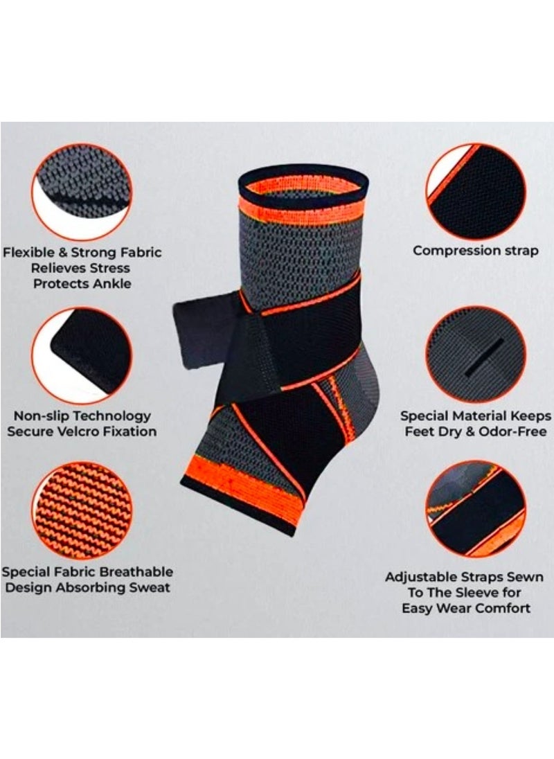 Exceed Ankle Foot Support Wrap for Sprained Weak Ankles Ligament Damage Stabilization Achilles Tendonitis Plantar Fasciitis Heel Pain Relief Adjustable Brace Sleeve With Strap for Women Men  - Image 3
